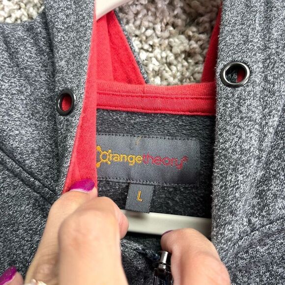 Orangetheory Jacket Men’s Large Grey Full Zip Up Hooded - Picture 4 of 6